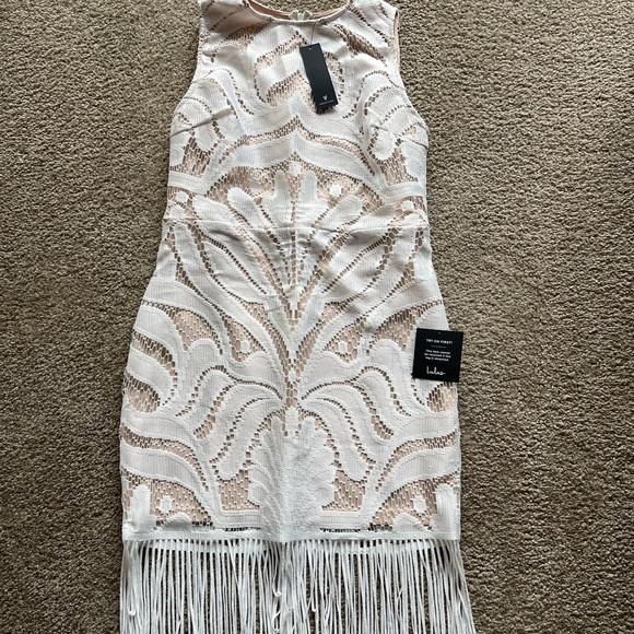 Lulu’s In My Vision White Lace Fringe Mini Dress - Picture 2 of 6